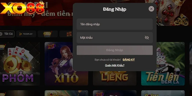 Hướng dẫn các bước đăng nhập XO88 
