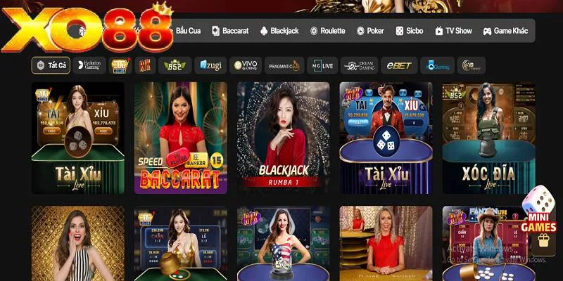 Live casino tại XO88 tạo ra môi trường cá cược chân thực