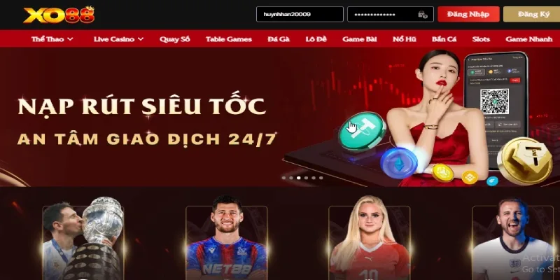 Rút tiền XO88 siêu tốc và thao tác đơn giản