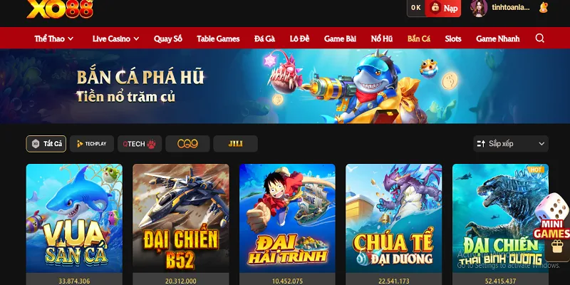 Bắn cá đổi thưởng tại XO88 Win sống động, thưởng cao