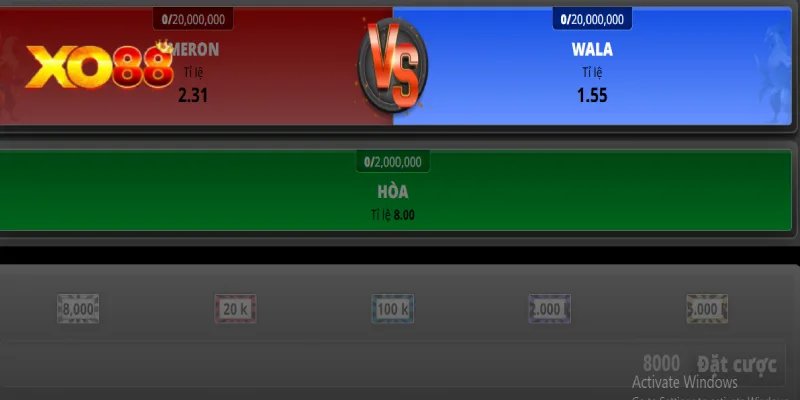Hiện tại đá gà XO88 có 3 cửa cược cho người chơi lựa chọn