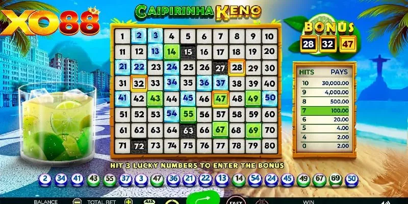 Tìm hiểu kinh nghiệm chơi Keno XO88 để tham gia